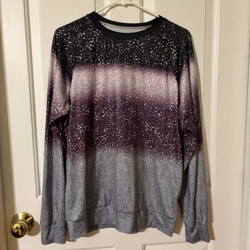 Women’s Black Purple and Gray Top
